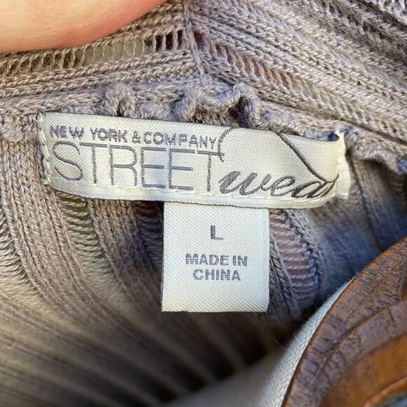 New York & Co. Street Wear Open Front Dun Cardigan Women's Size Large - Picture 8 of 10